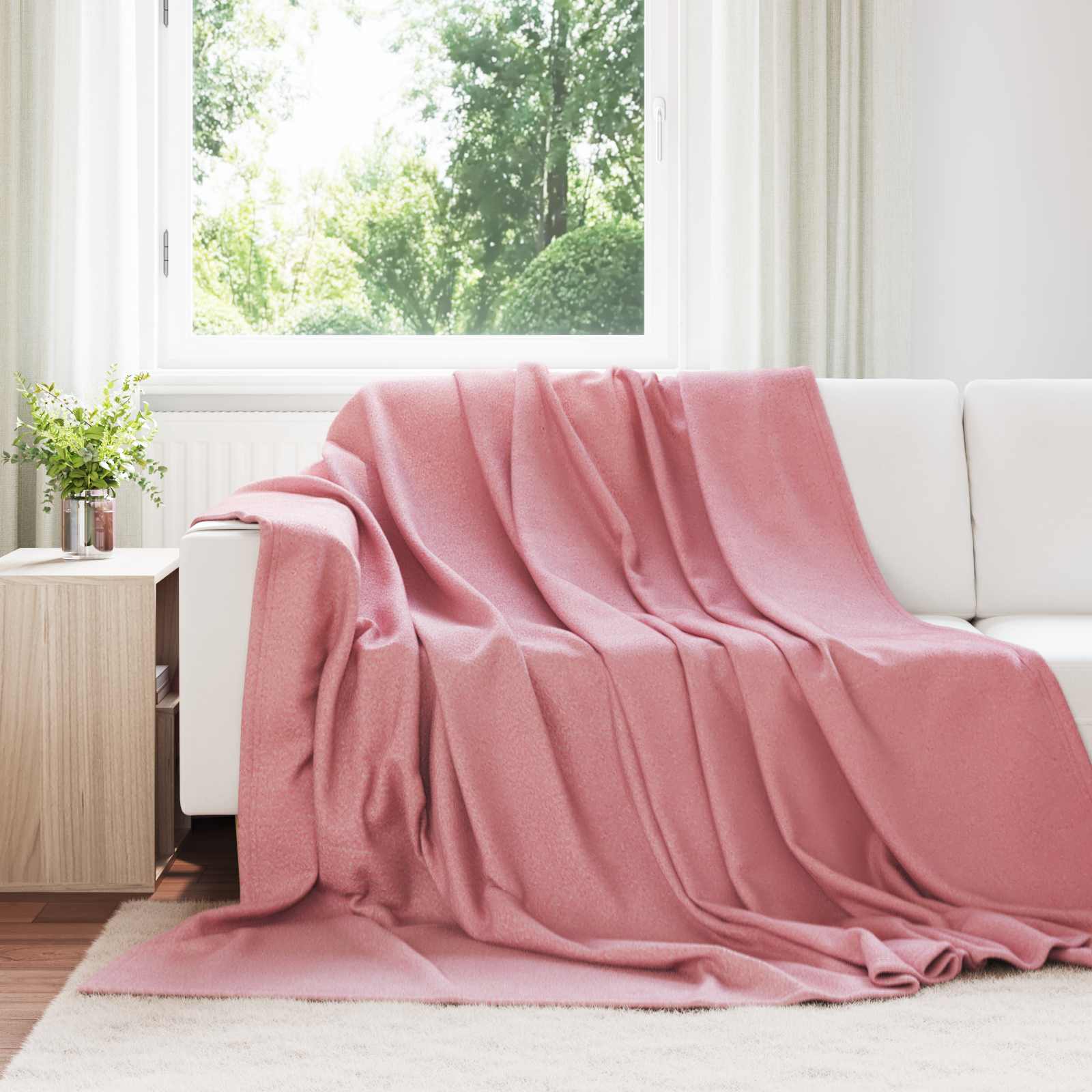 VidaXL tapis 24 pcs rose 240 x 220 cm polaire