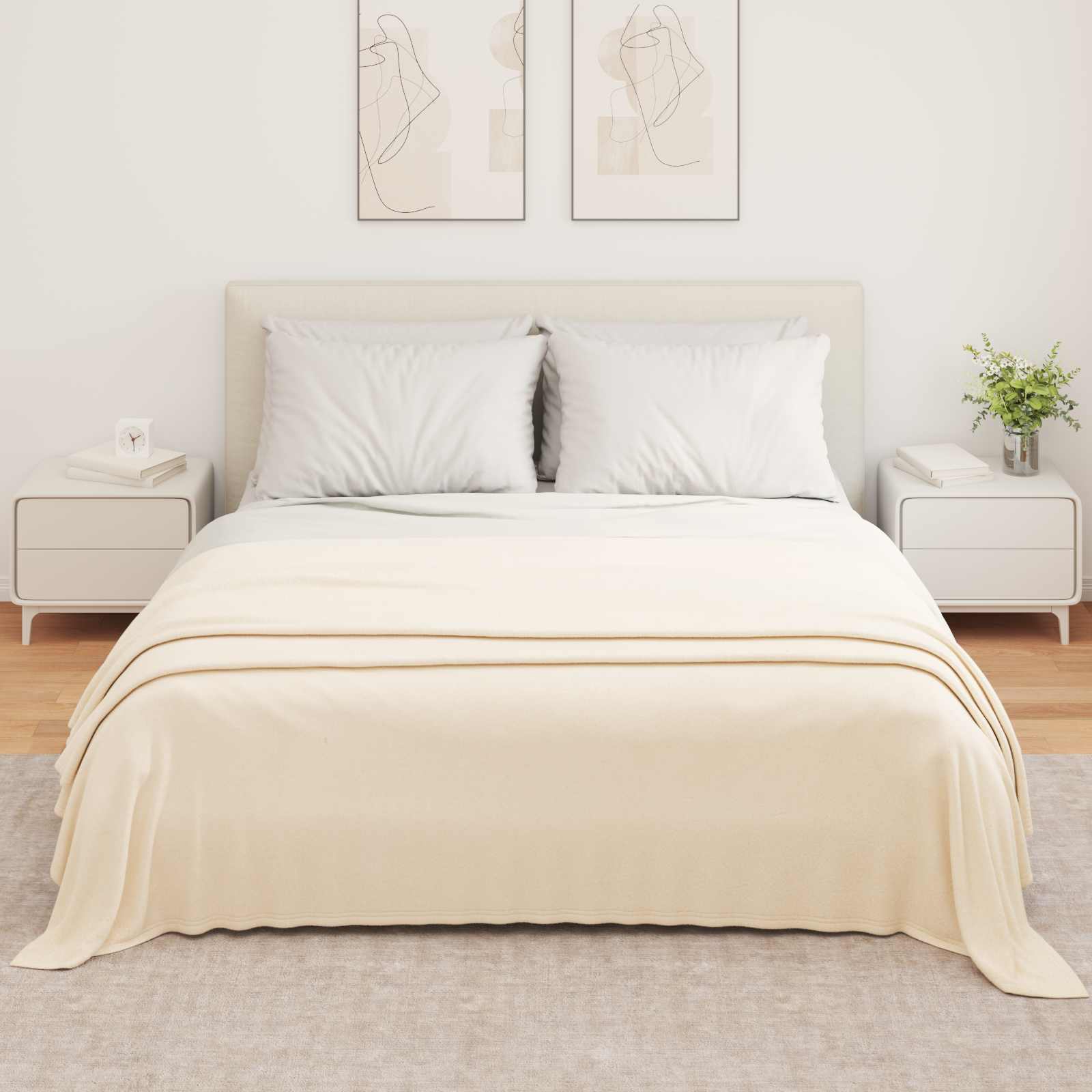 Vidaxl plaid crème 350 x 270 cm polaire