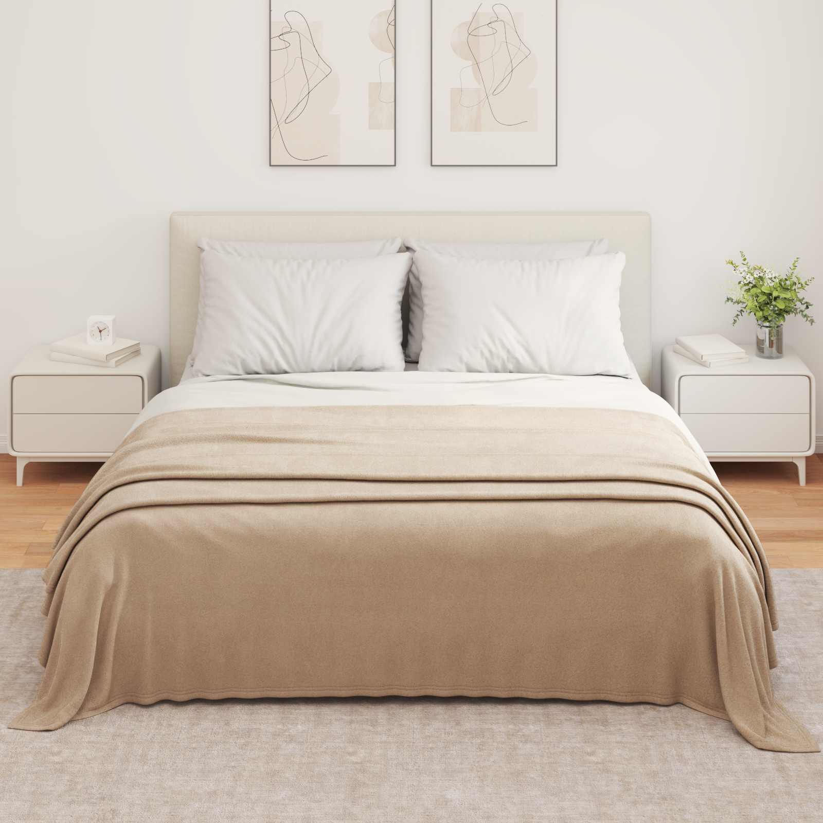Vidaxl plaid camel 350 x 270 cm polaire