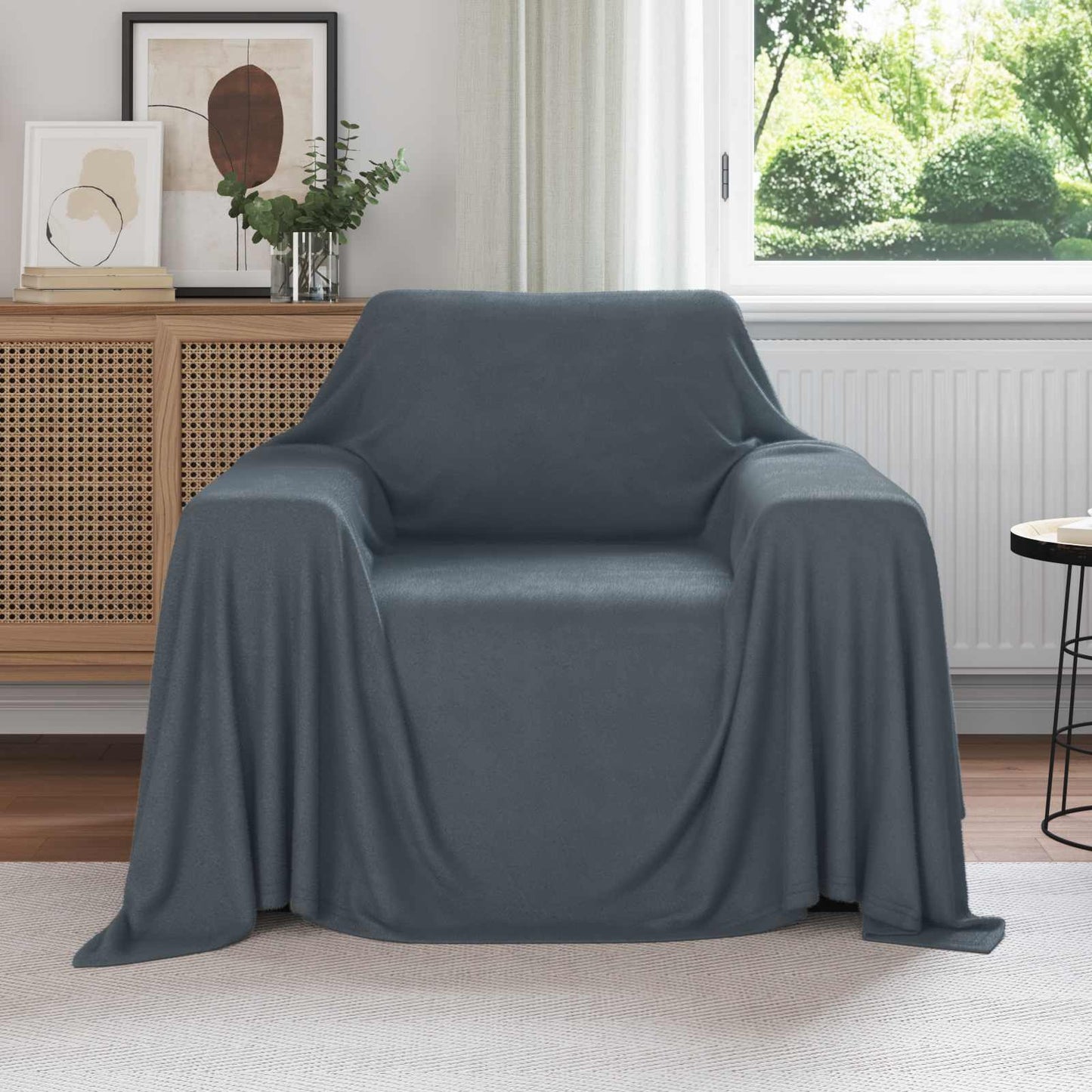 Vidaxl plaid gris foncé 210 x 140 cm polaire