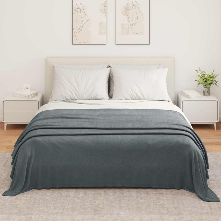Vidaxl plaid gris foncé 350 x 270 cm polaire