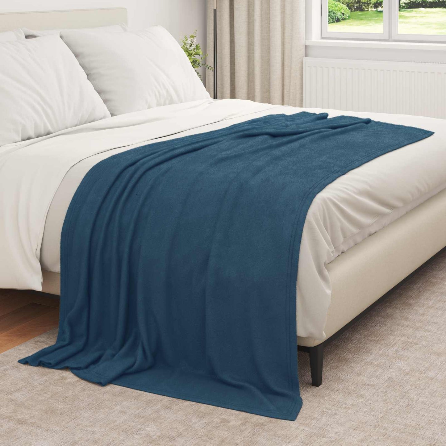 Vidaxx plaid bleu marine 210 x 140 cm polaire