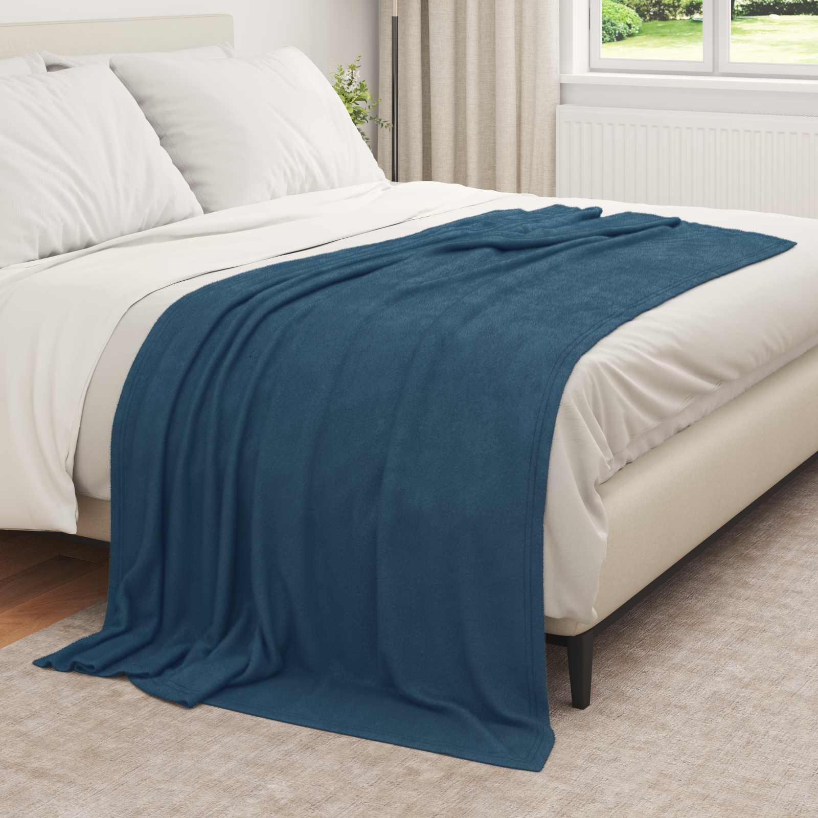Vidaxx plaid bleu marine 210 x 140 cm polaire