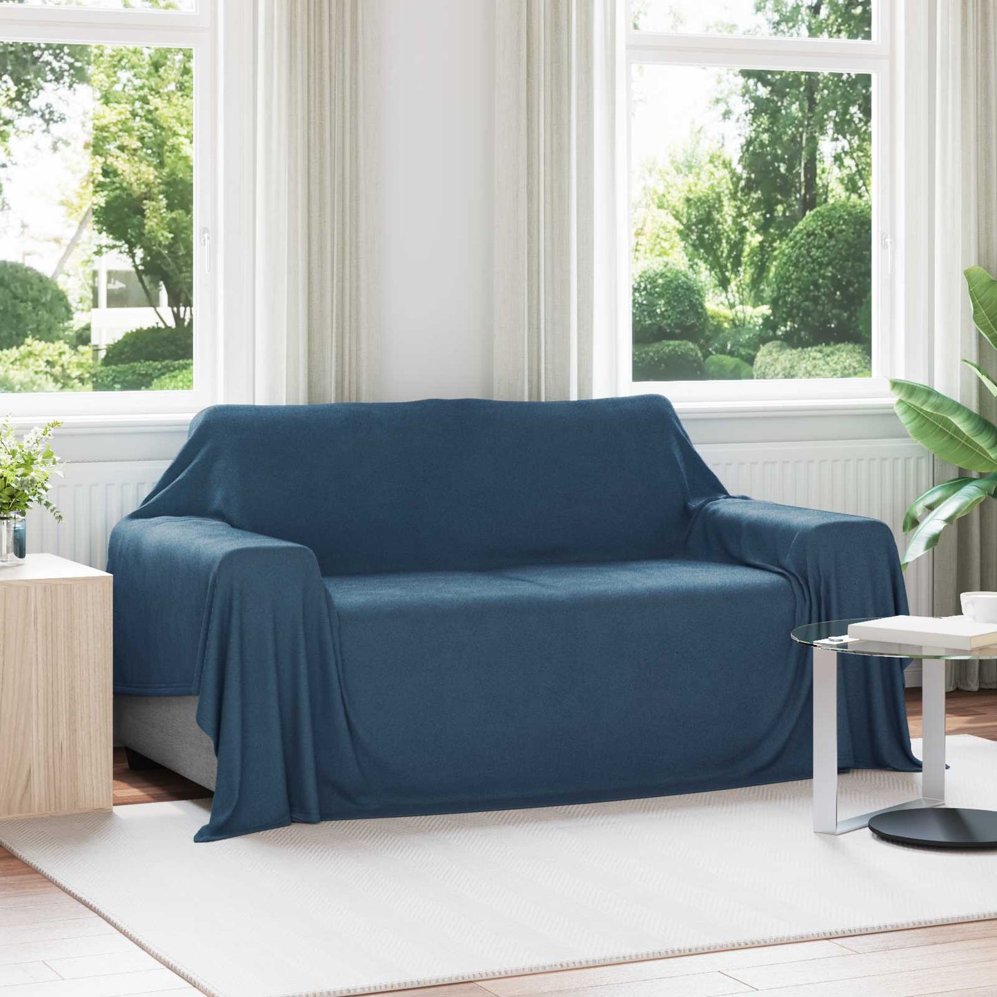 Vidaxx plaid bleu marine 280 x 210 cm polaire