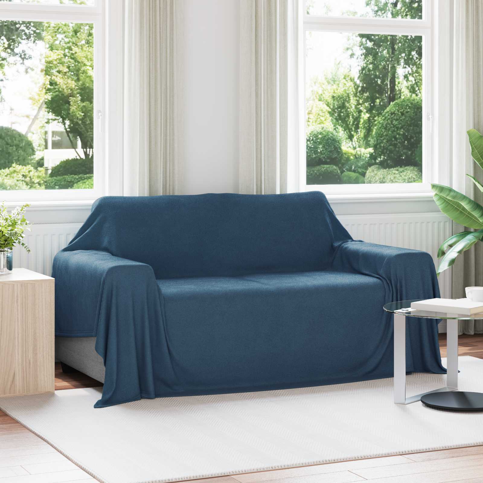 Vidaxx plaid bleu marine 280 x 210 cm polaire