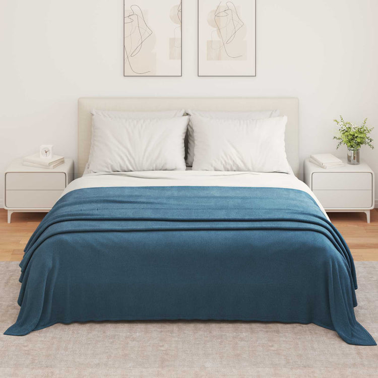 Vidaxx plaid bleu marine 350 x 270 cm polaire