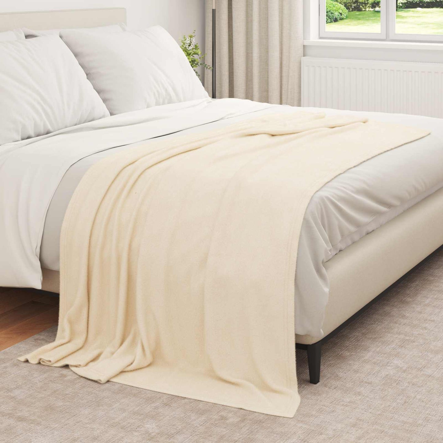 VidaXL tapis 6 pcs crème 210 x 140 cm polaire
