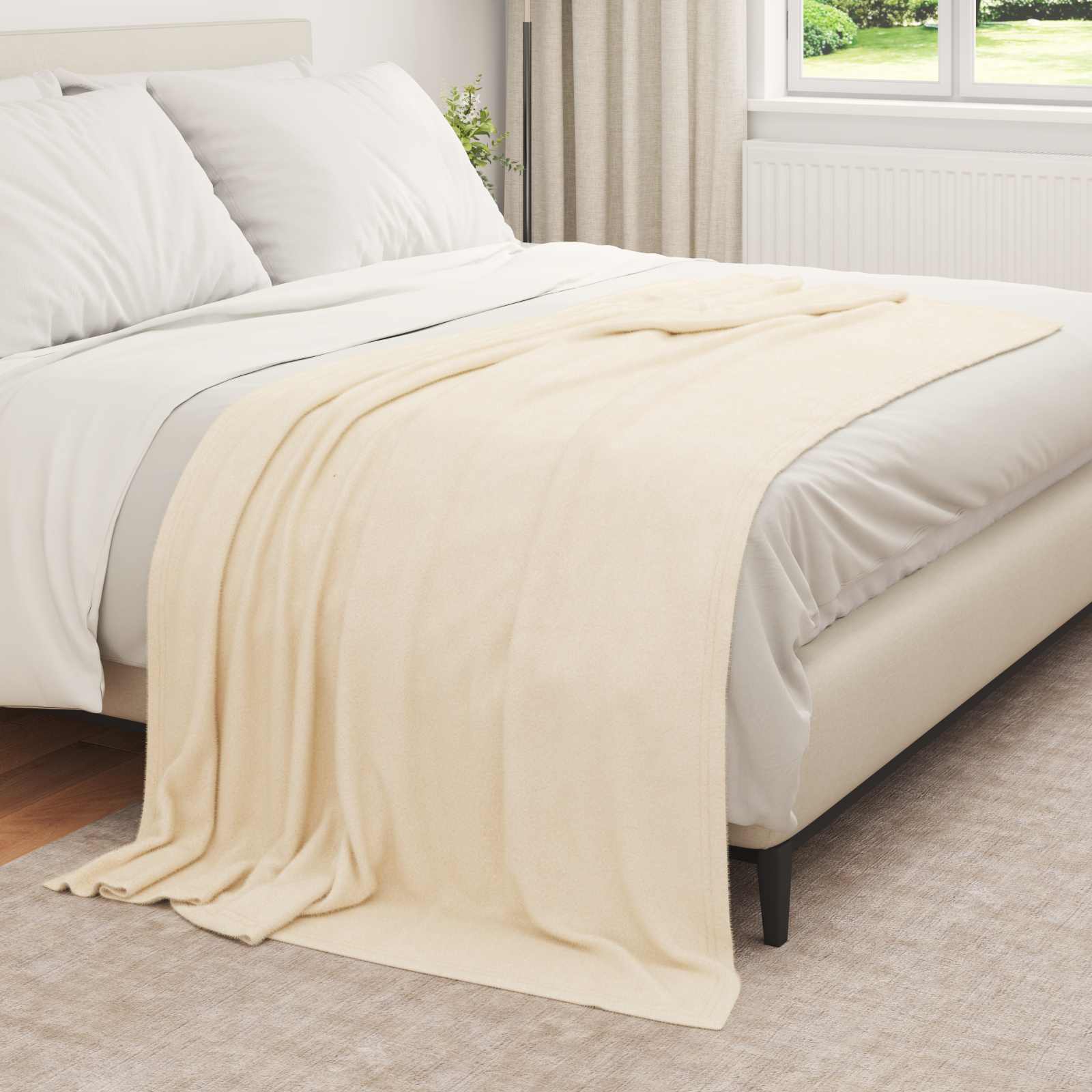 VidaXL tapis 6 pcs crème 210 x 140 cm polaire