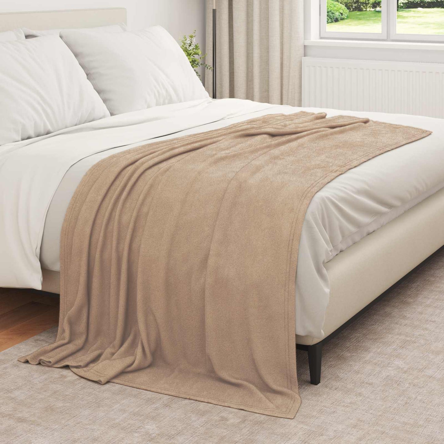 Vidaxl tapis 6 pcs camel 210 x 140 cm polaire