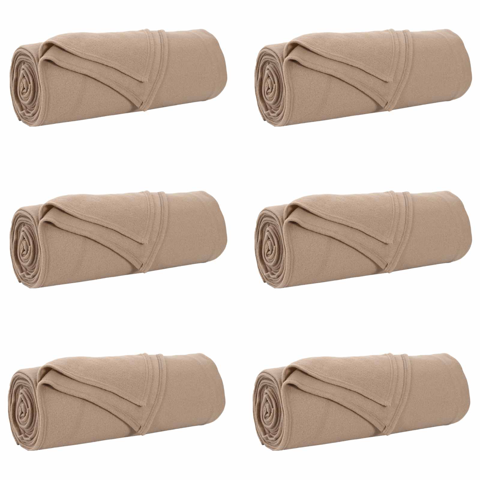 Vidaxl tapis 6 pcs camel 210 x 140 cm polaire