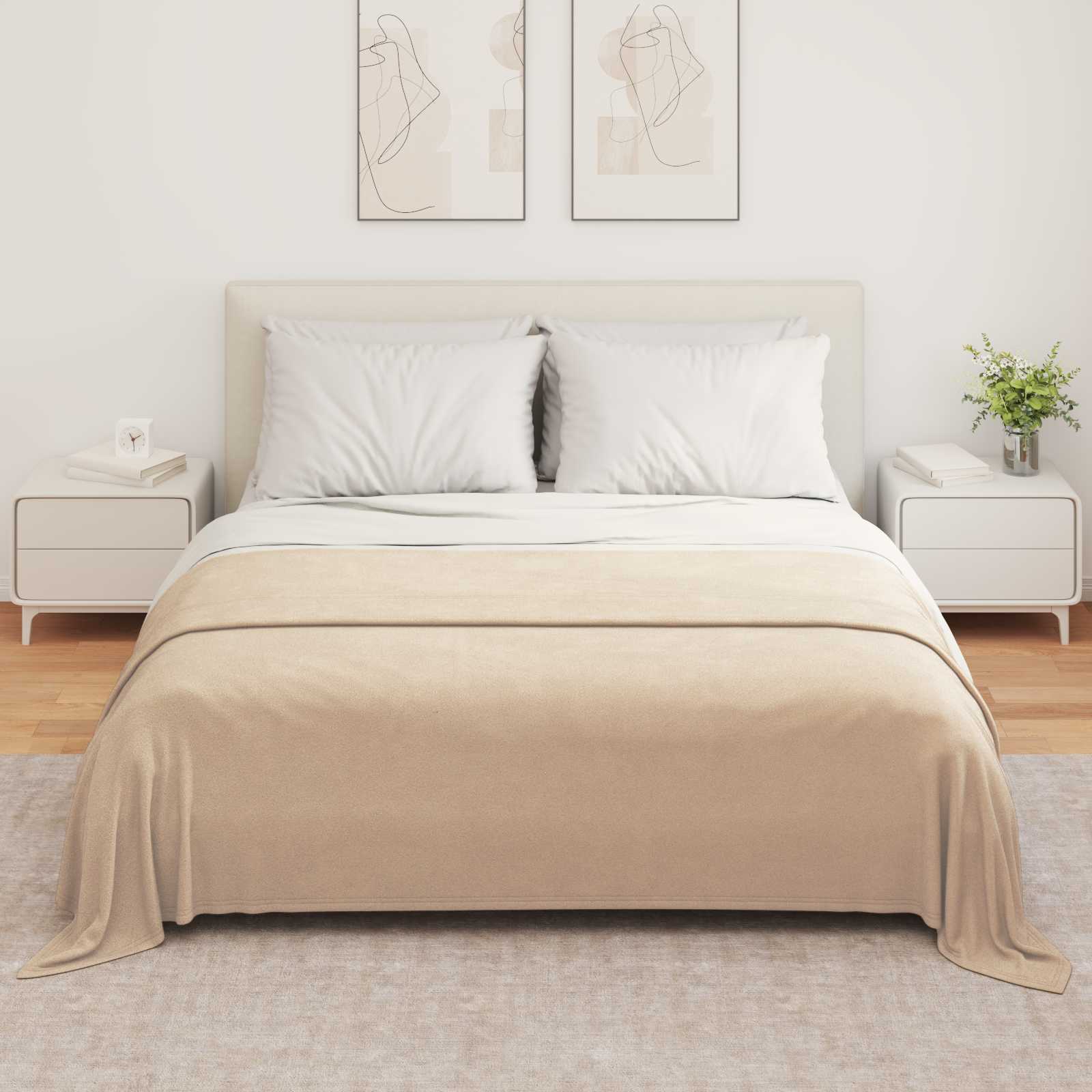 VidaXL tapis 6 pcs camel 280 x 210 cm polaire