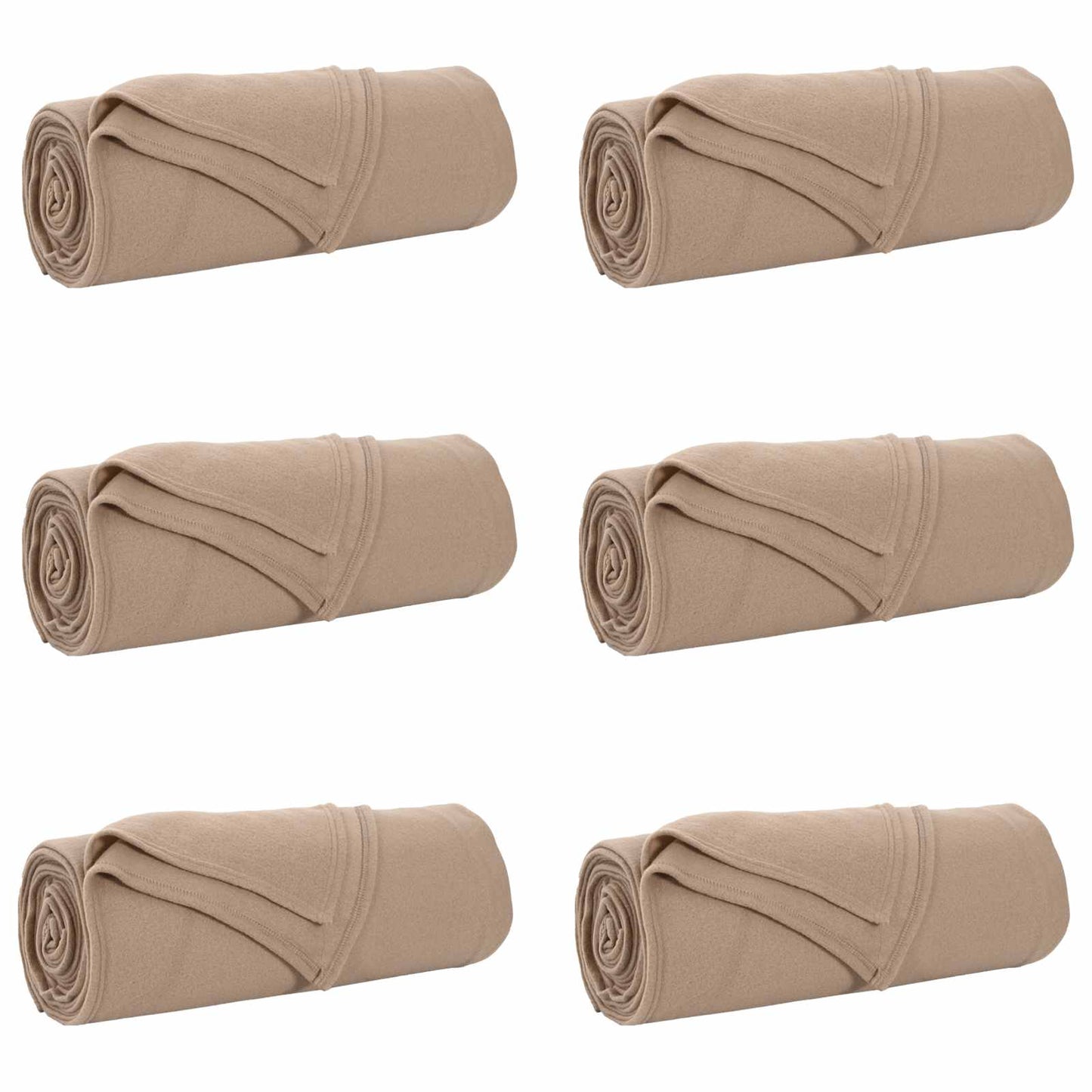 VidaXL tapis 6 pcs camel 280 x 210 cm polaire