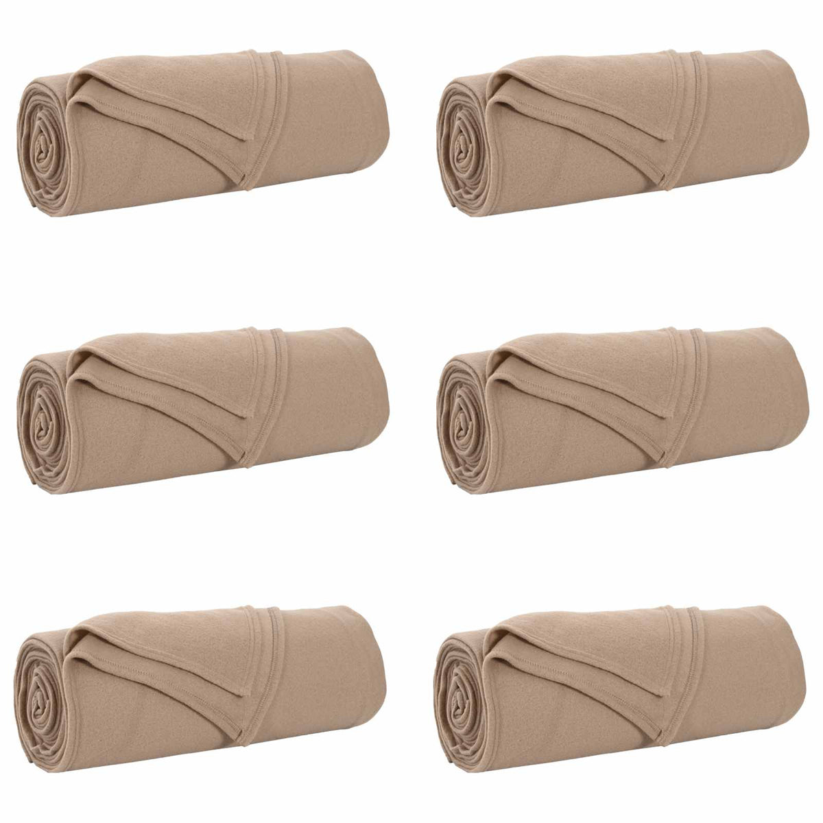 VidaXL tapis 6 pcs camel 350 x 270 cm polaire