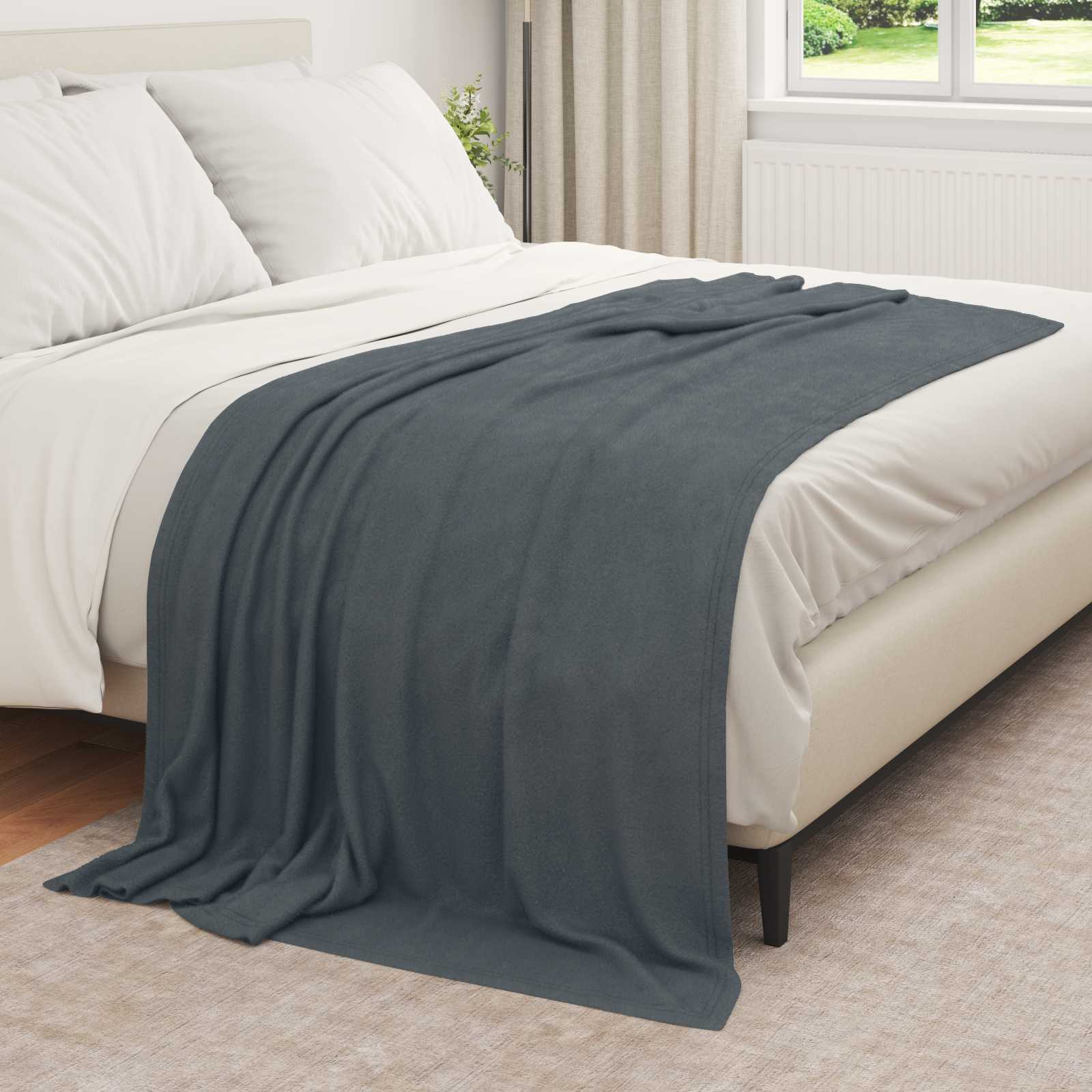 Vidaxl tapis 6 pcs gris foncé 210 x 140 cm polaire
