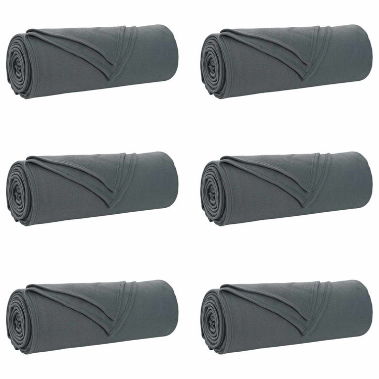 Vidaxl tapis 6 pcs gris foncé 210 x 140 cm polaire