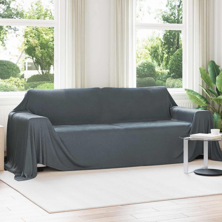 Vidaxl tapis 6 pcs gris foncé 350 x 270 cm polaire