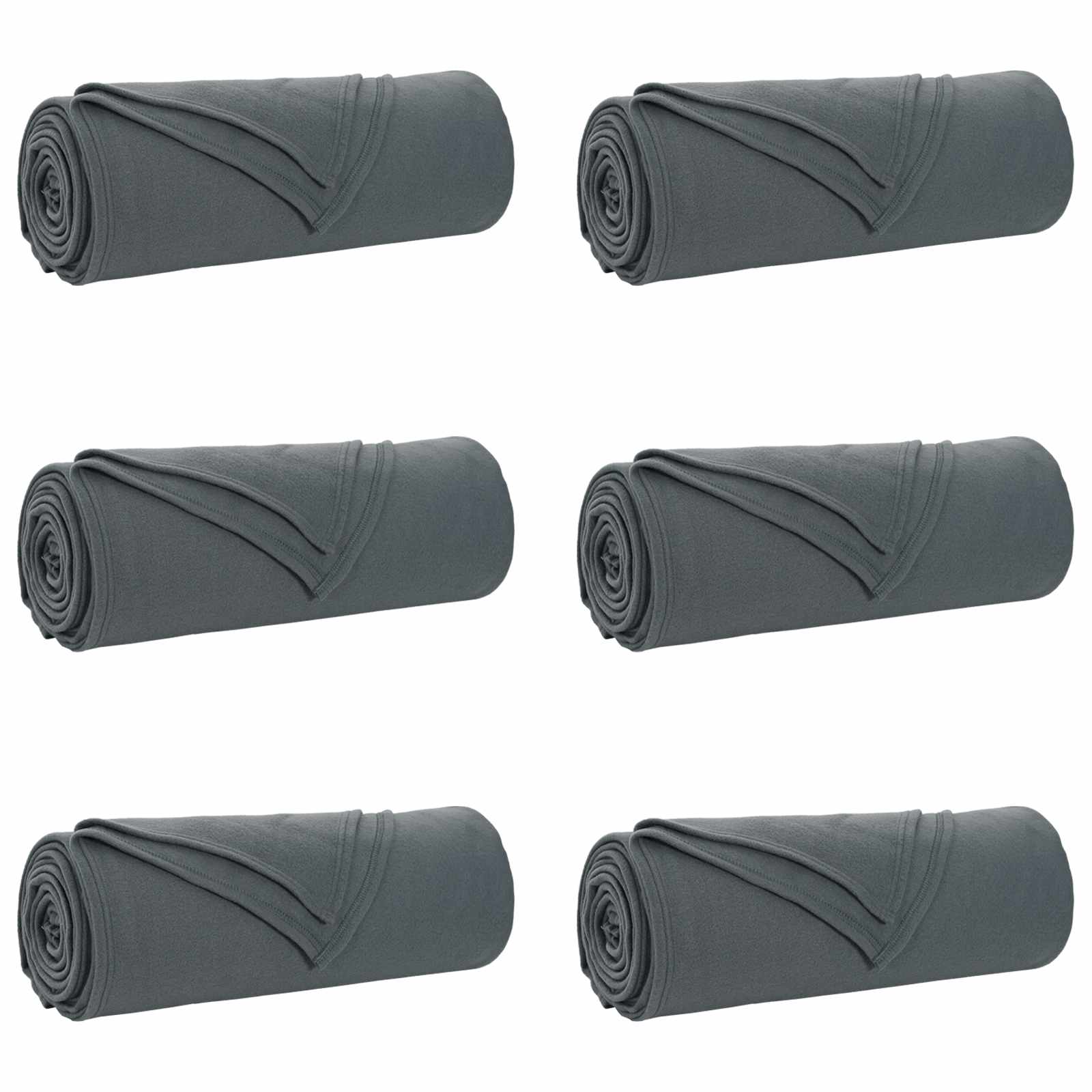 Vidaxl tapis 6 pcs gris foncé 350 x 270 cm polaire