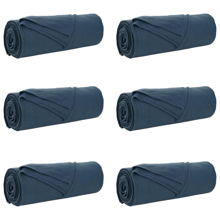 VidaXL tapis 6 pcs bleu marine 210 x 140 cm polaire