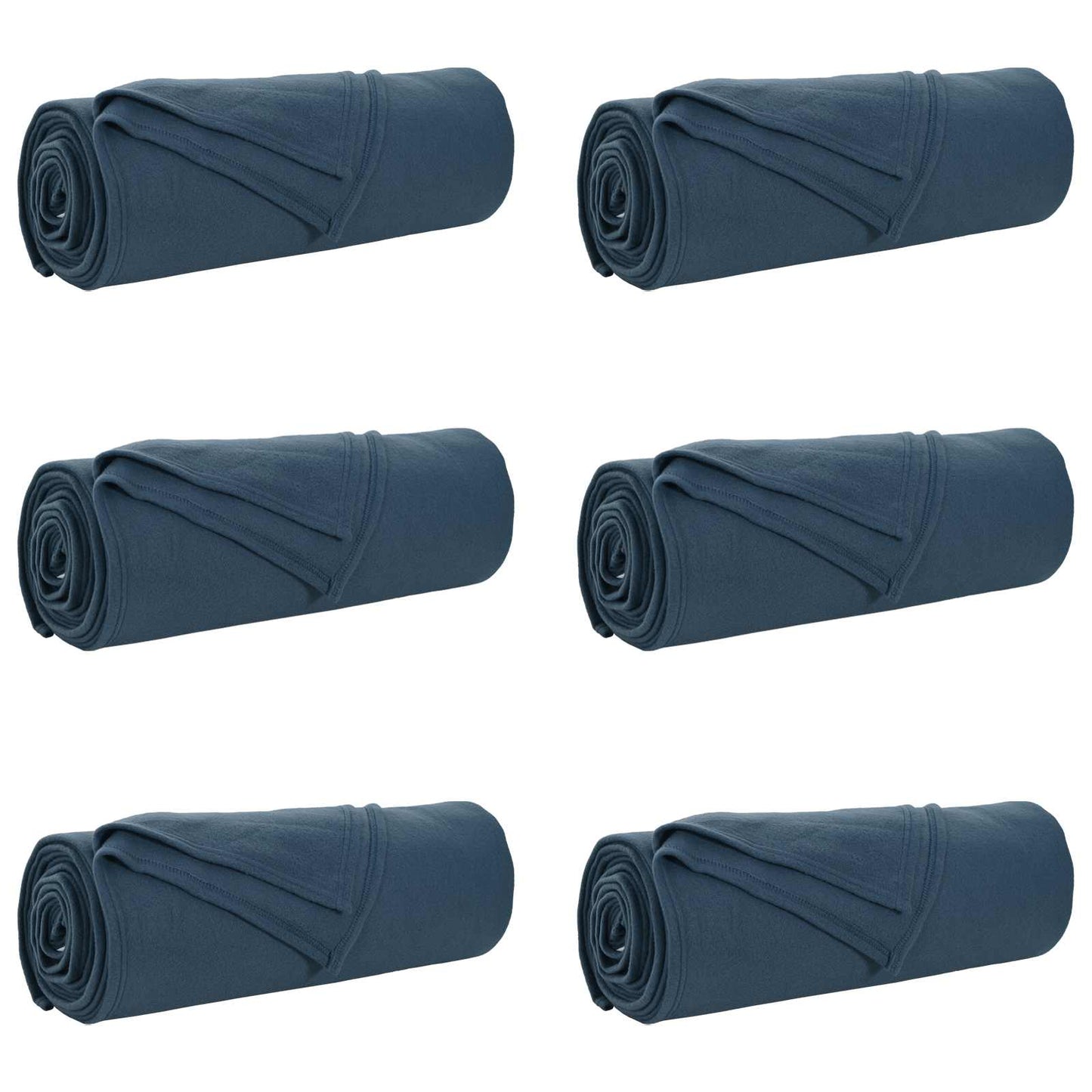VidaXL tapis 6 pcs bleu marine 280 x 210 cm polaire