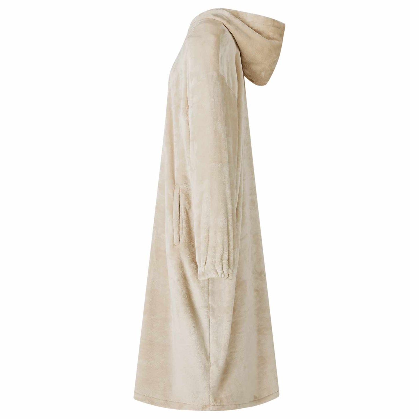 Vidaxl couverture sweat à capuche beige avec flanelle
