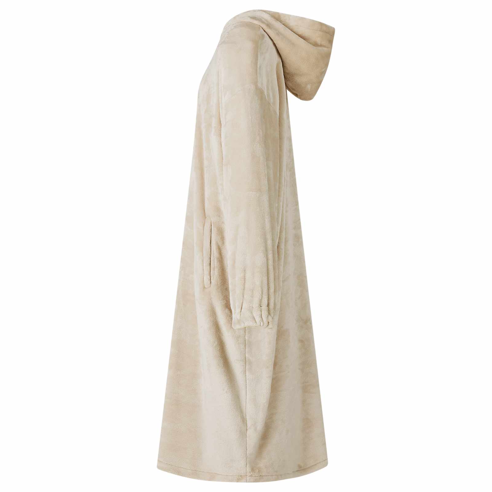 Vidaxl couverture sweat à capuche beige avec flanelle