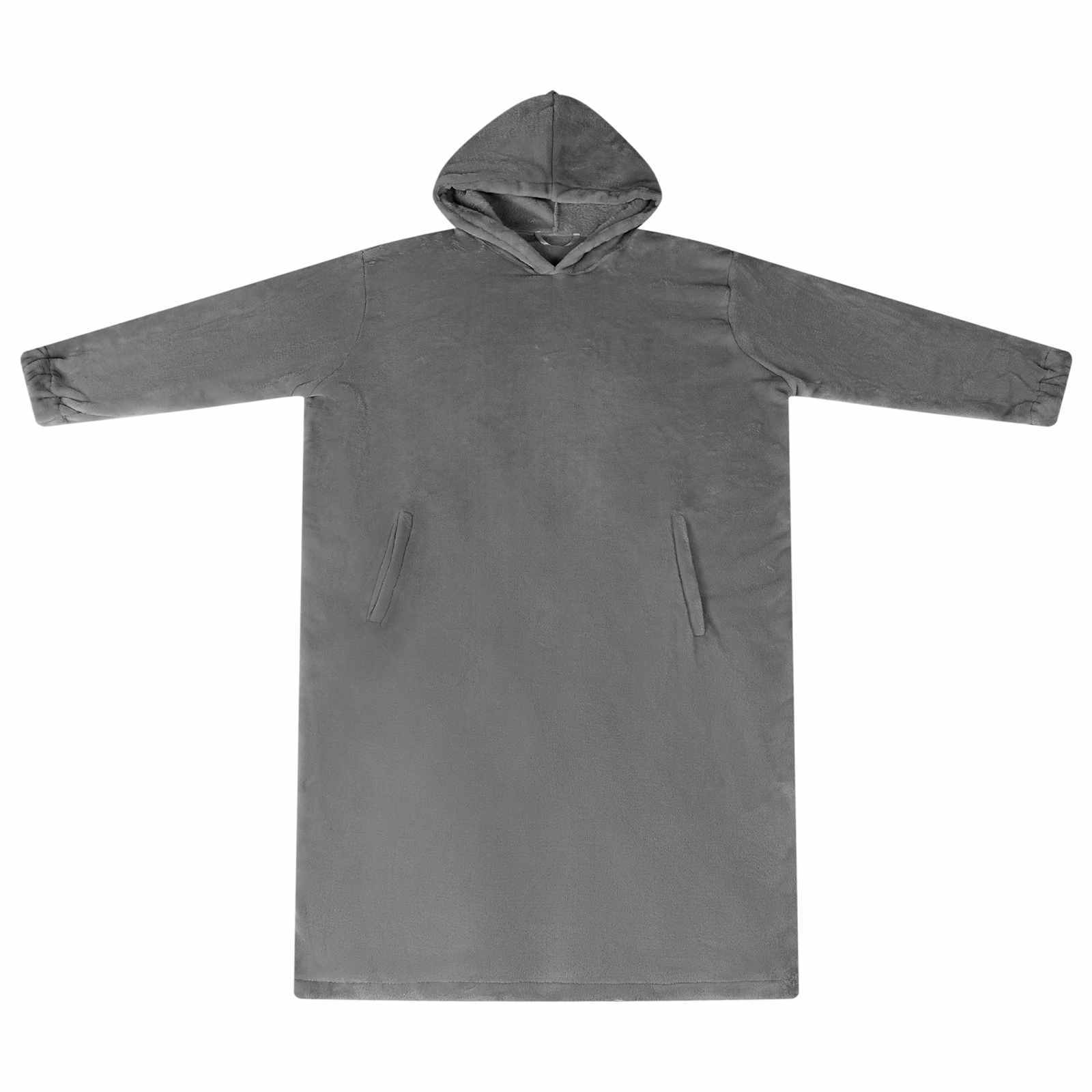 Vidaxl couverture à capuche gris foncé avec flanelle