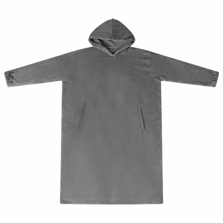 Vidaxl couverture à capuche gris foncé l flanelle