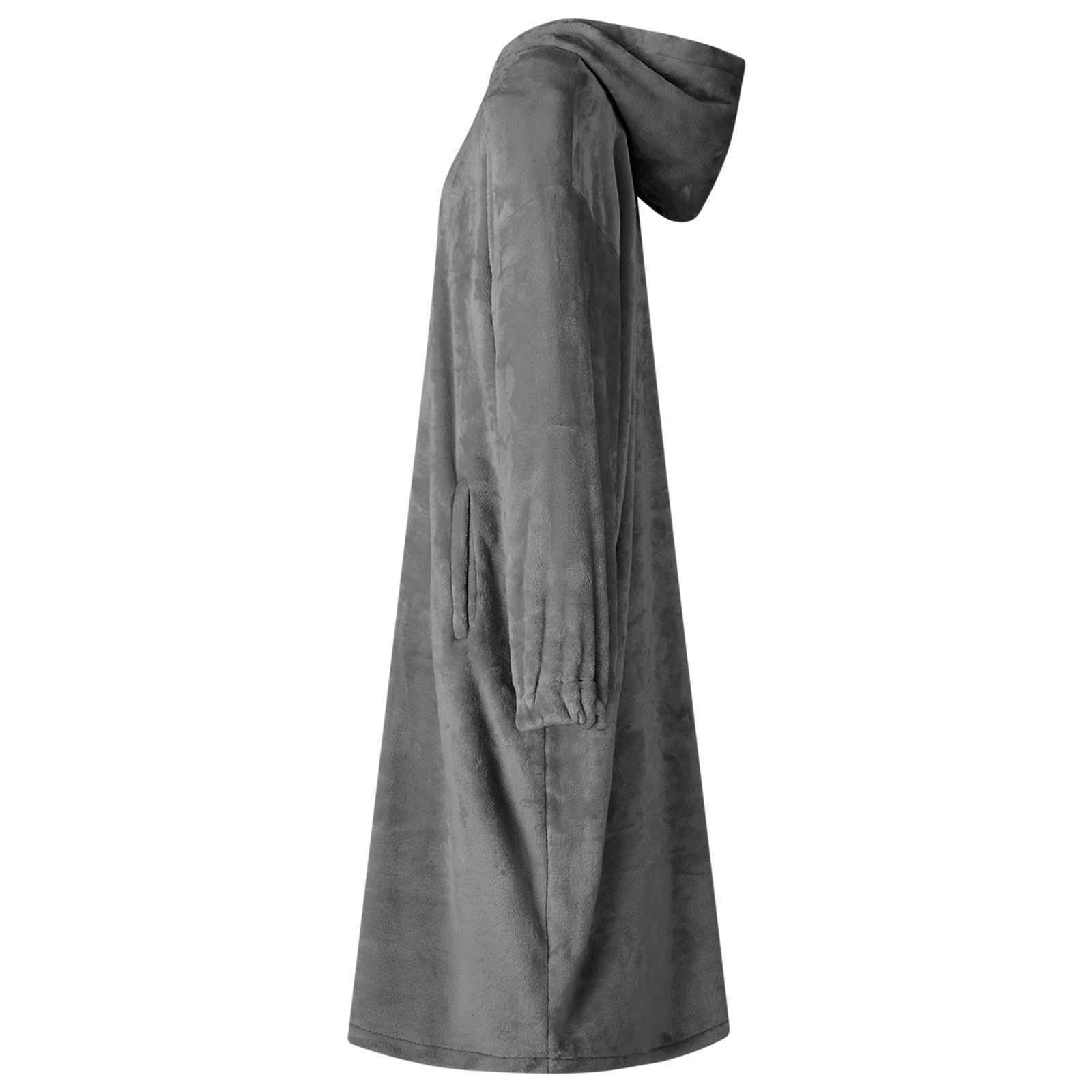 Vidaxl couverture à capuche gris foncé l flanelle