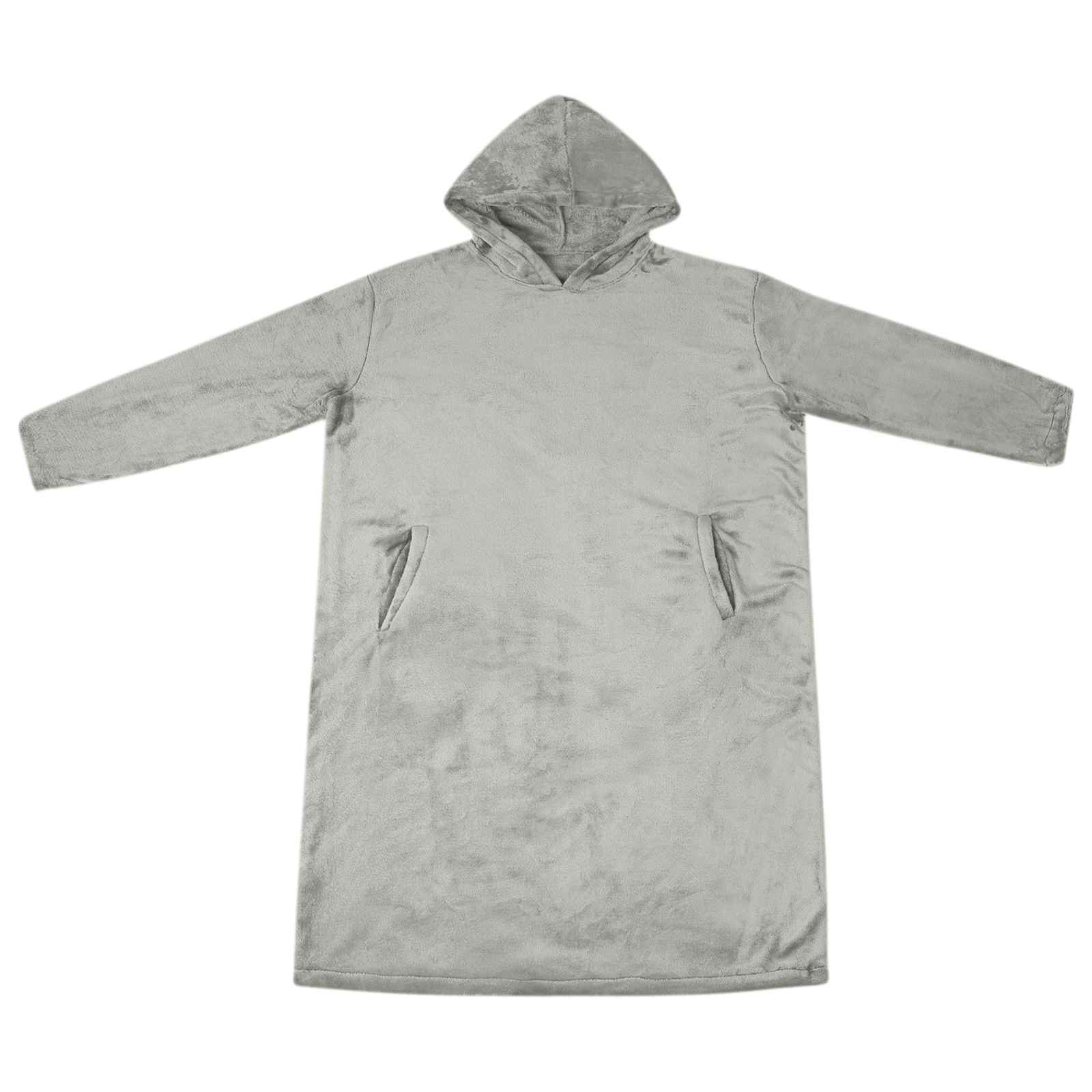 Vidaxl couverture sweat à capuche gris avec flanelle