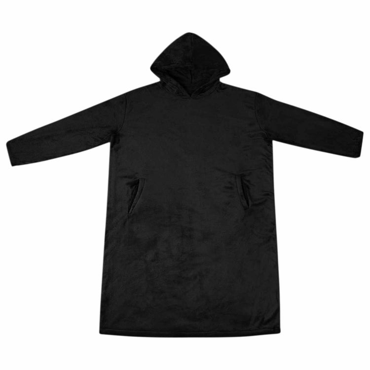 Vidaxl couverture à capuche noir s flanelle