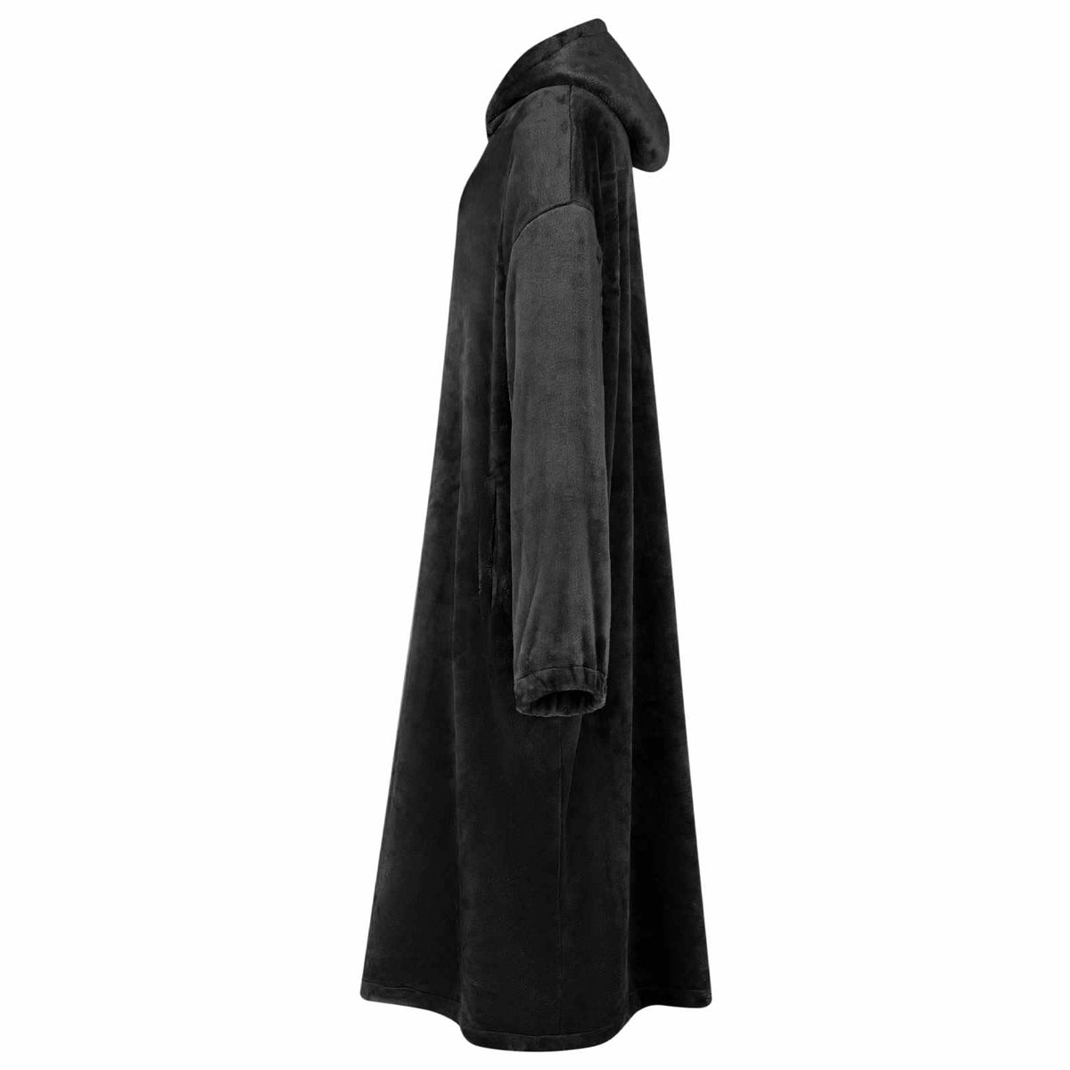 Vidaxl couverture à capuche noir s flanelle