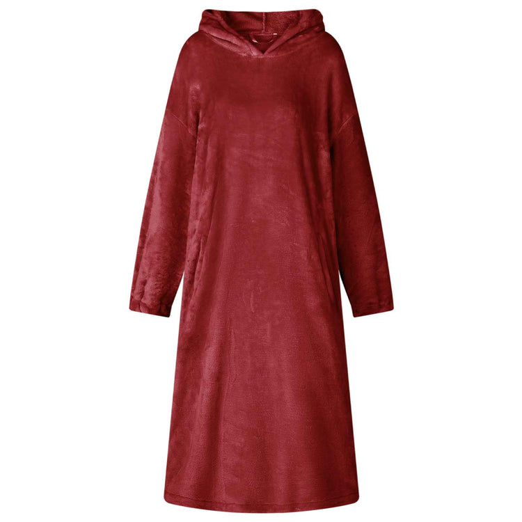 VidaXL couverture à capuche rouge bordeaux s flanelle