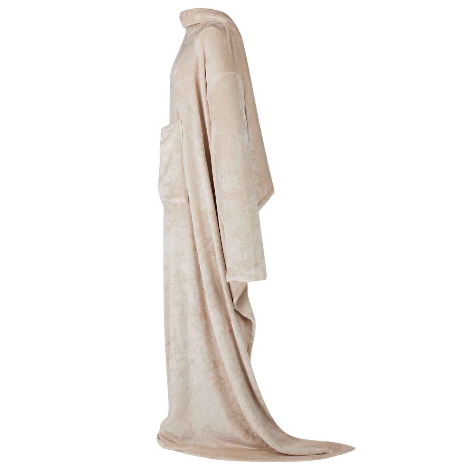 Vidaxl couverture sweat à capuche beige f flanelle