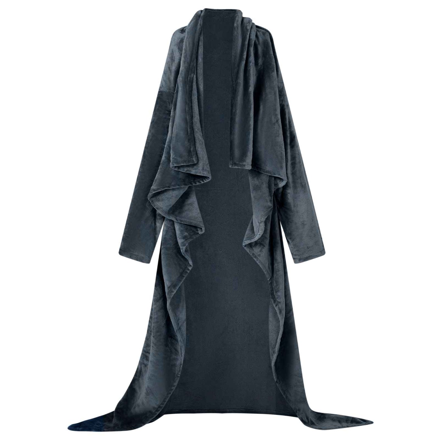 VidaXL couverture à capuche bleu marine f flanelle