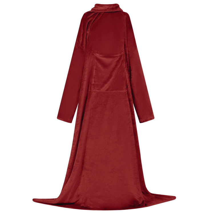 VidaXL couverture à capuche rouge bordeaux f flanelle