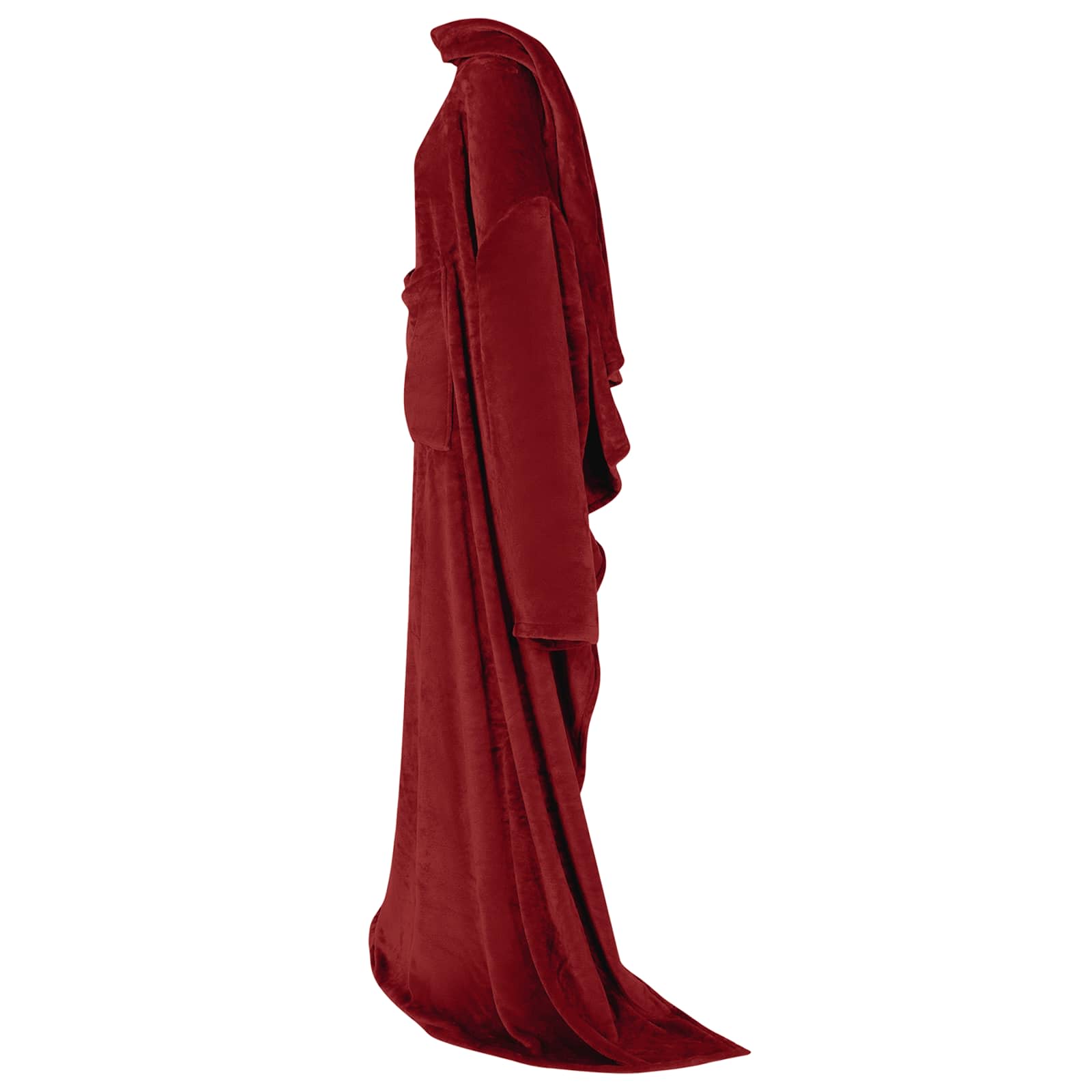 VidaXL couverture à capuche rouge bordeaux f flanelle