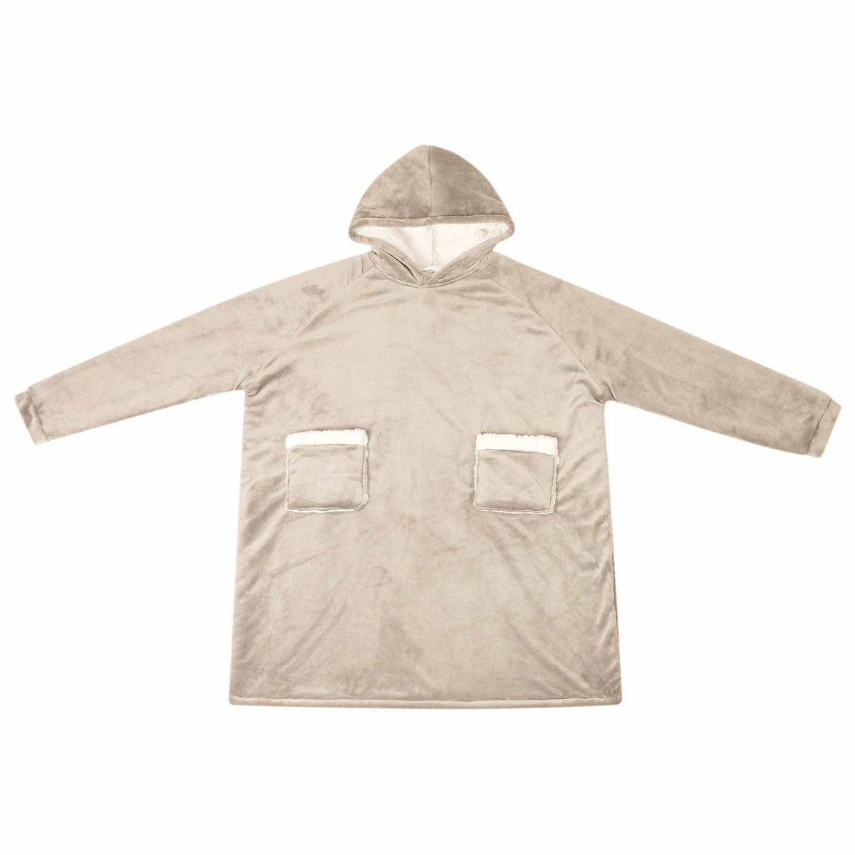 VidaXL couverture à capuche beige avec polaire et flanelle