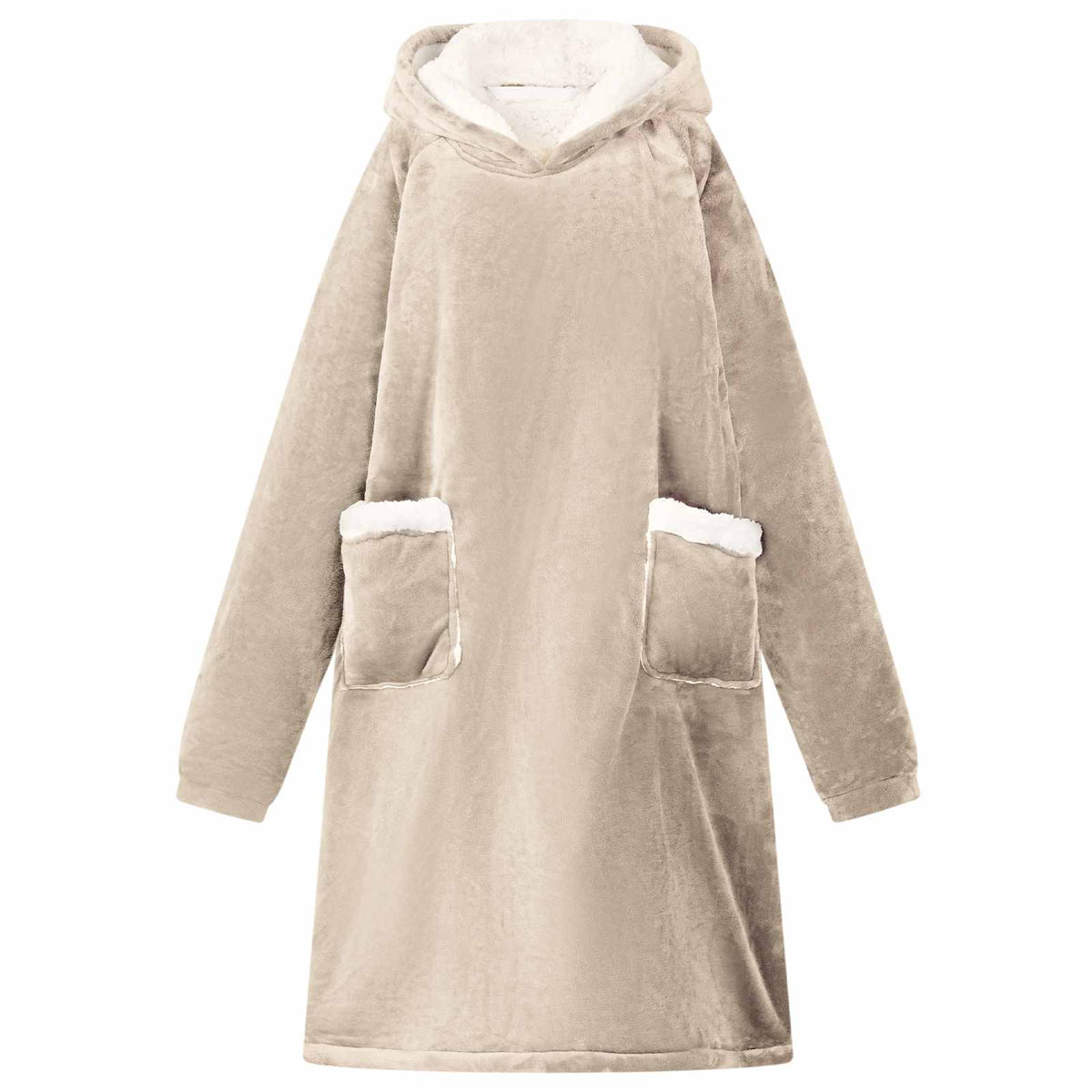Vidaxl couverture sweat à capuche beige l polaire et flanelle