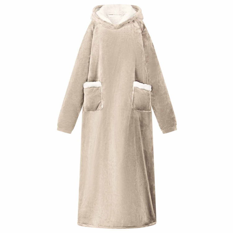 Vidaxl couverture sweat à capuche beige l polaire et flanelle