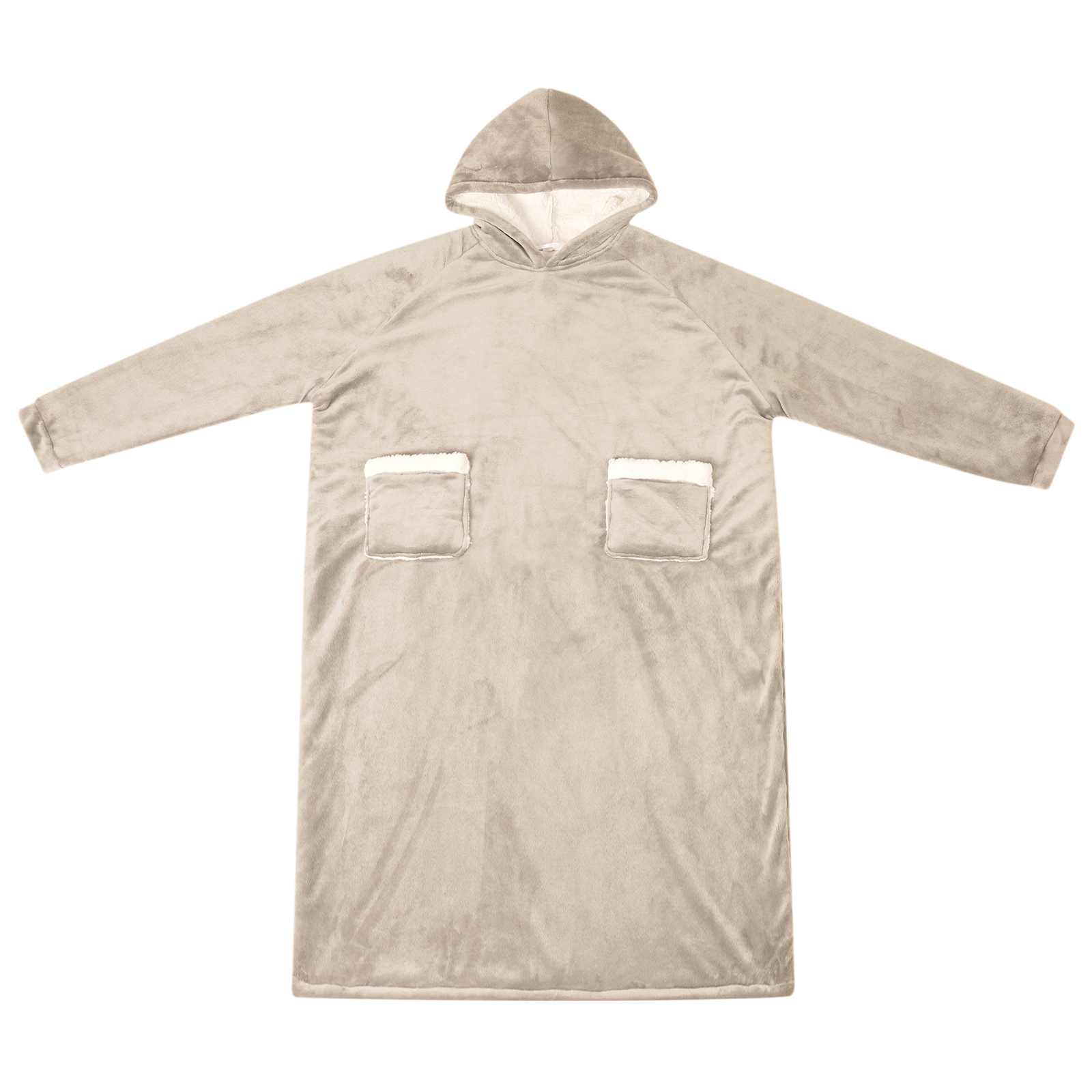 Vidaxl couverture sweat à capuche beige l polaire et flanelle
