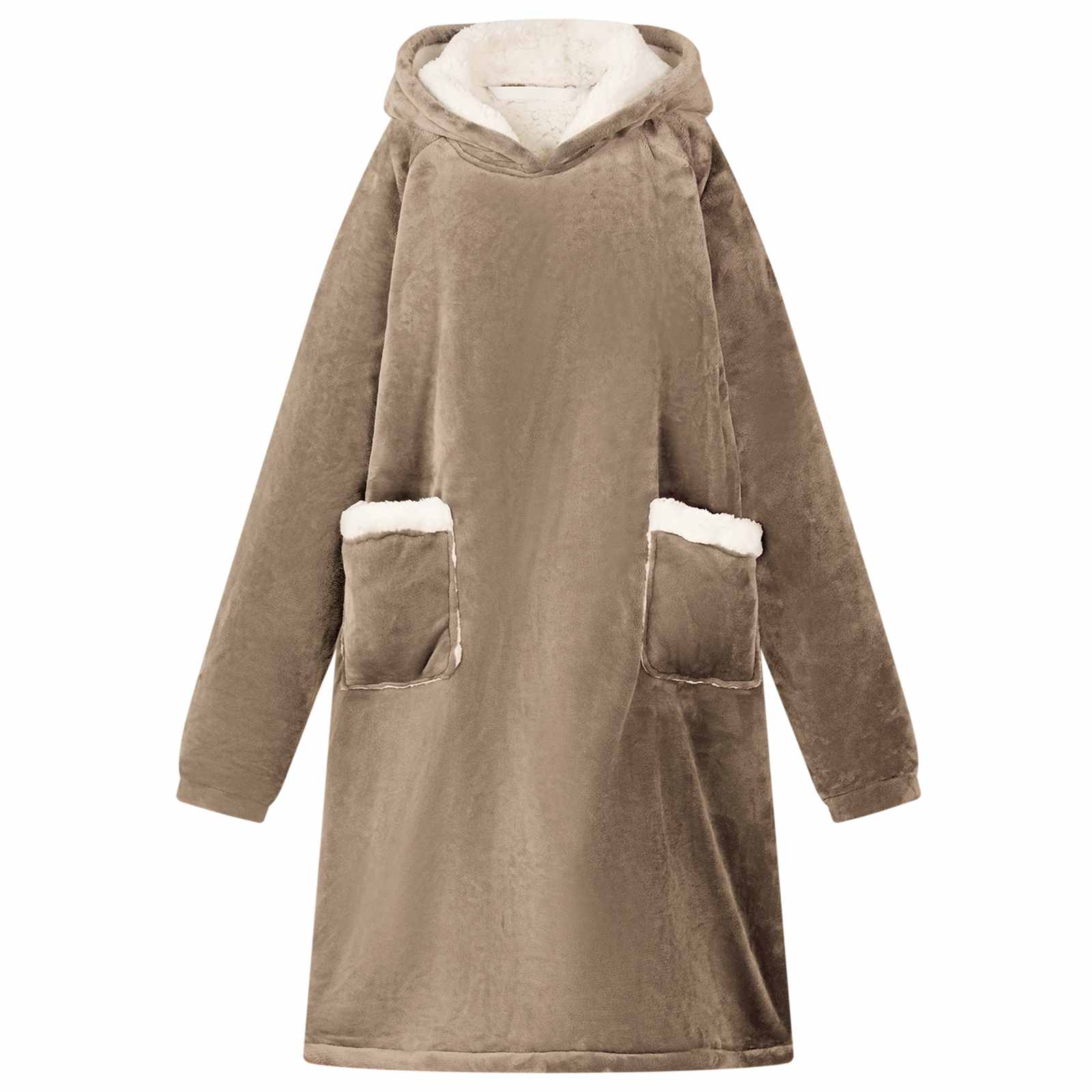 Vidaxx couverture à capuche camel avec polaire et flanelle