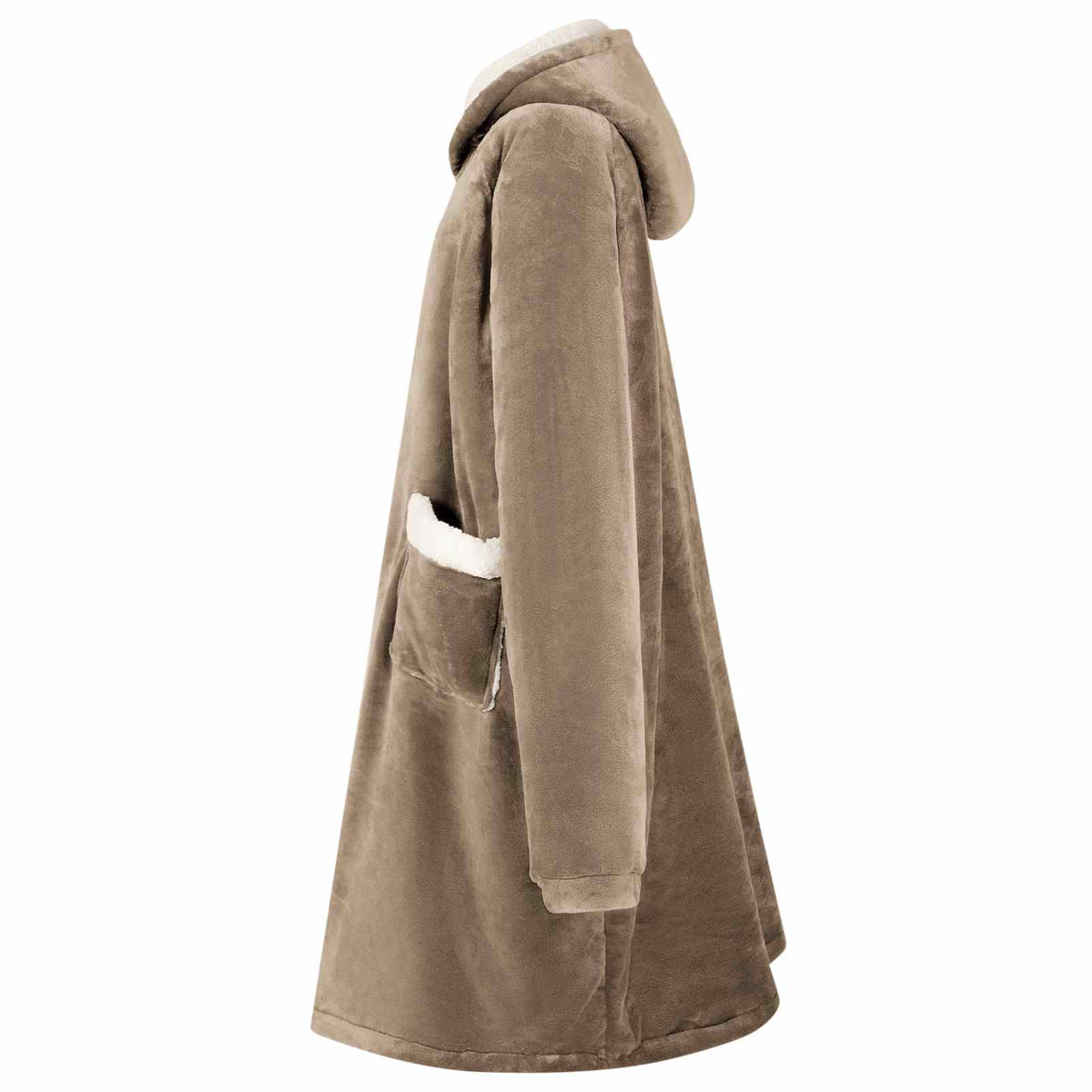 Vidaxx couverture à capuche camel avec polaire et flanelle