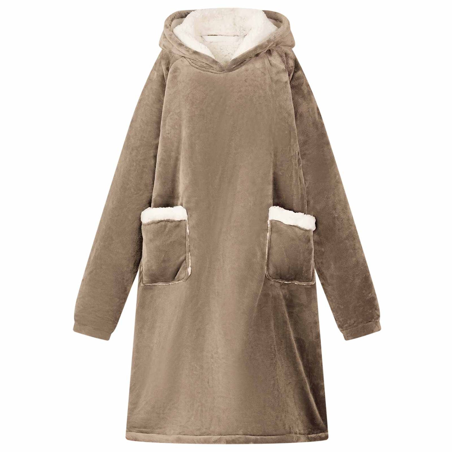 VidaXL couverture à capuche camel l polaire et flanelle