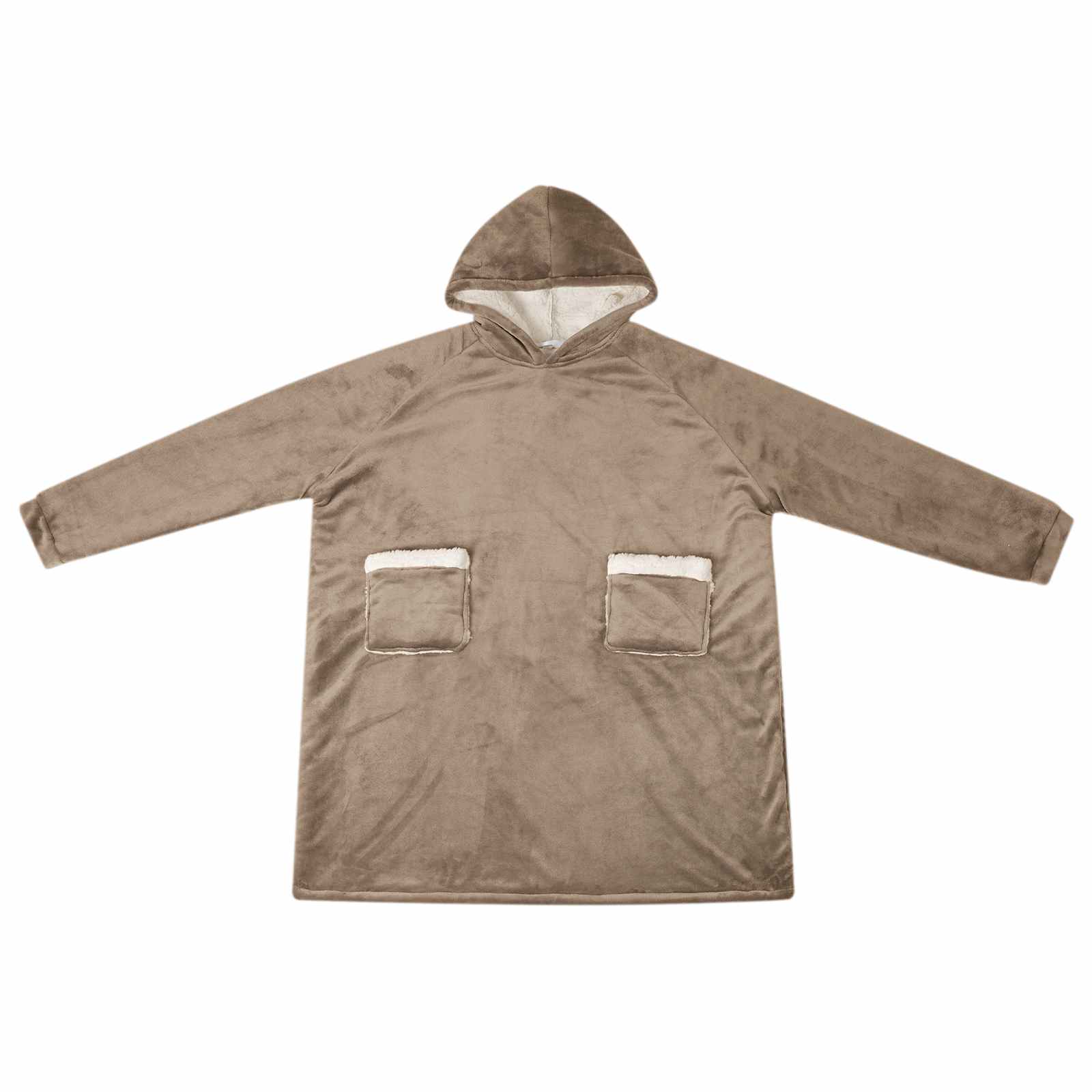 VidaXL couverture à capuche camel l polaire et flanelle