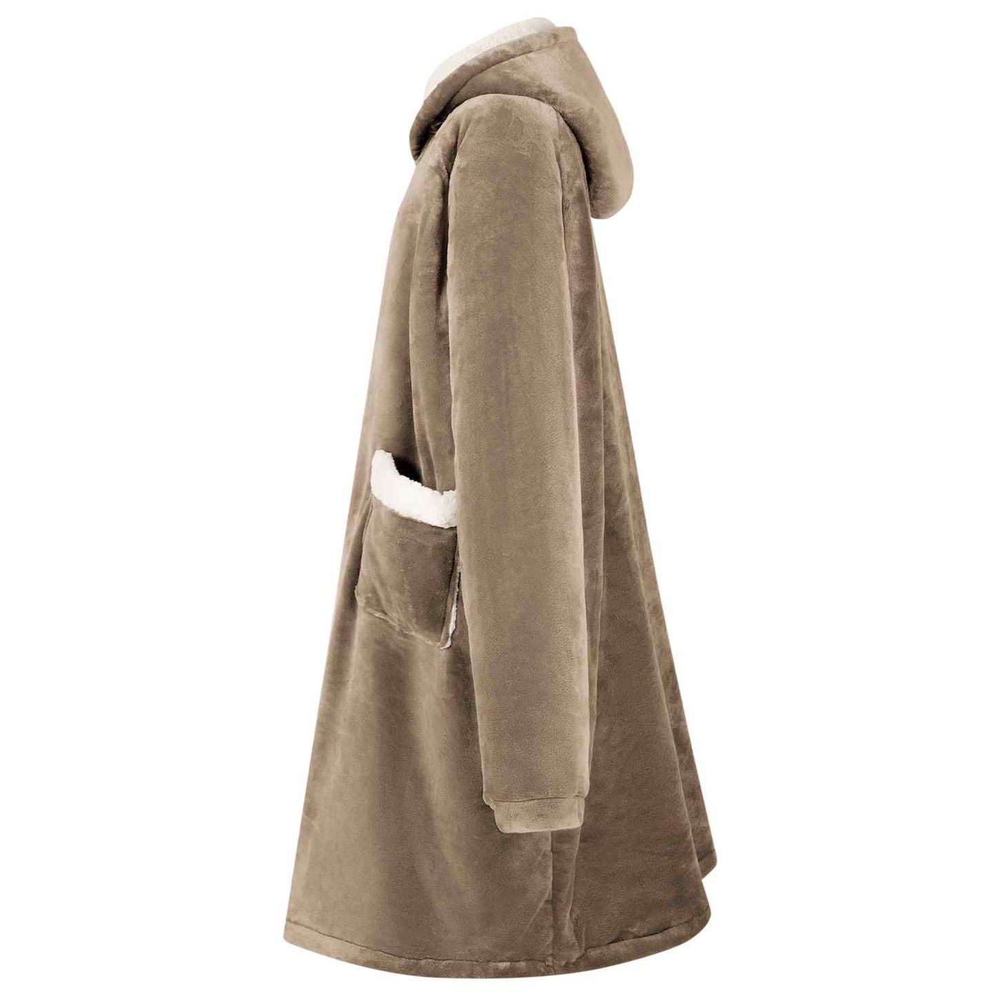 VidaXL couverture à capuche camel l polaire et flanelle