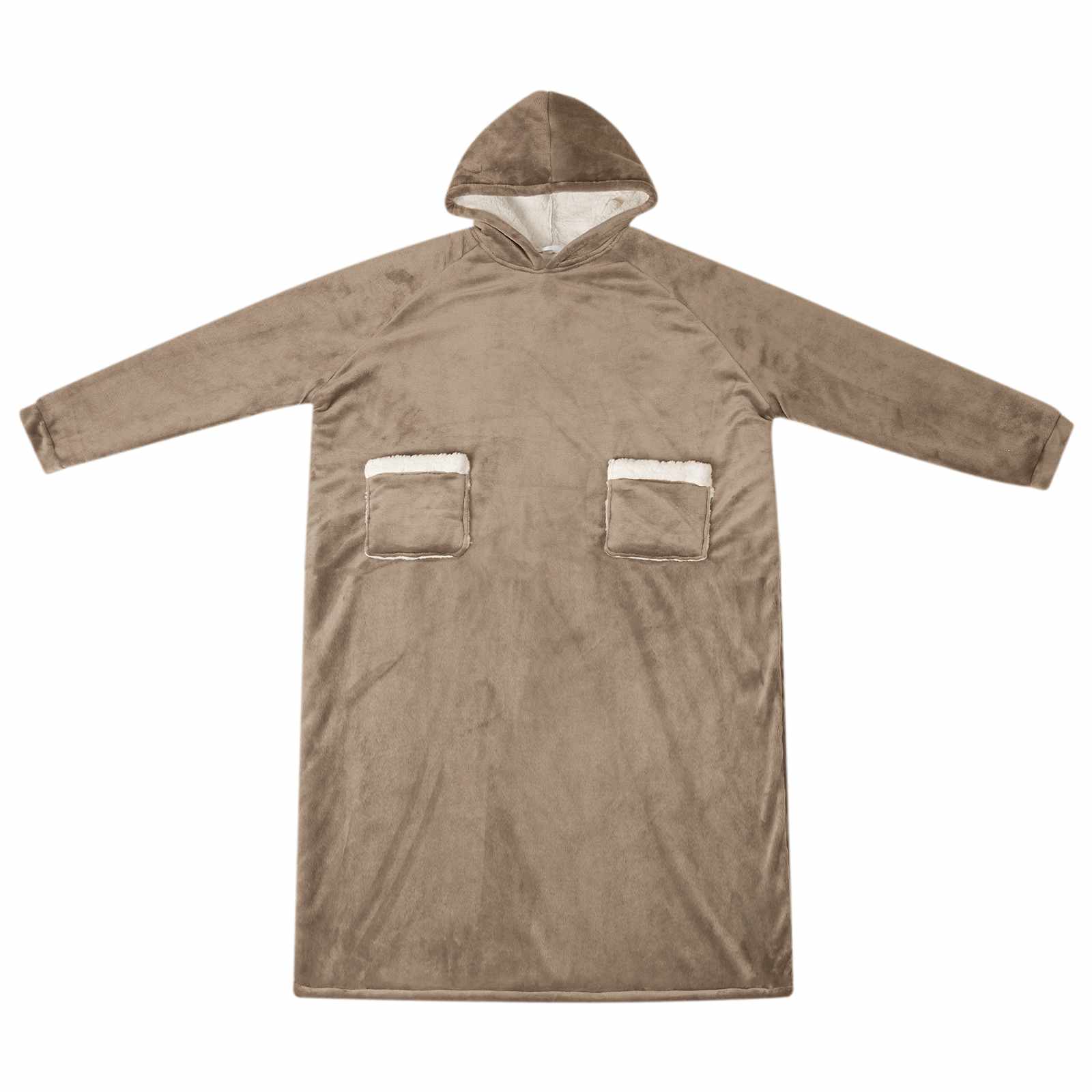 Vidaxx couverture à capuche camel avec polaire et flanelle