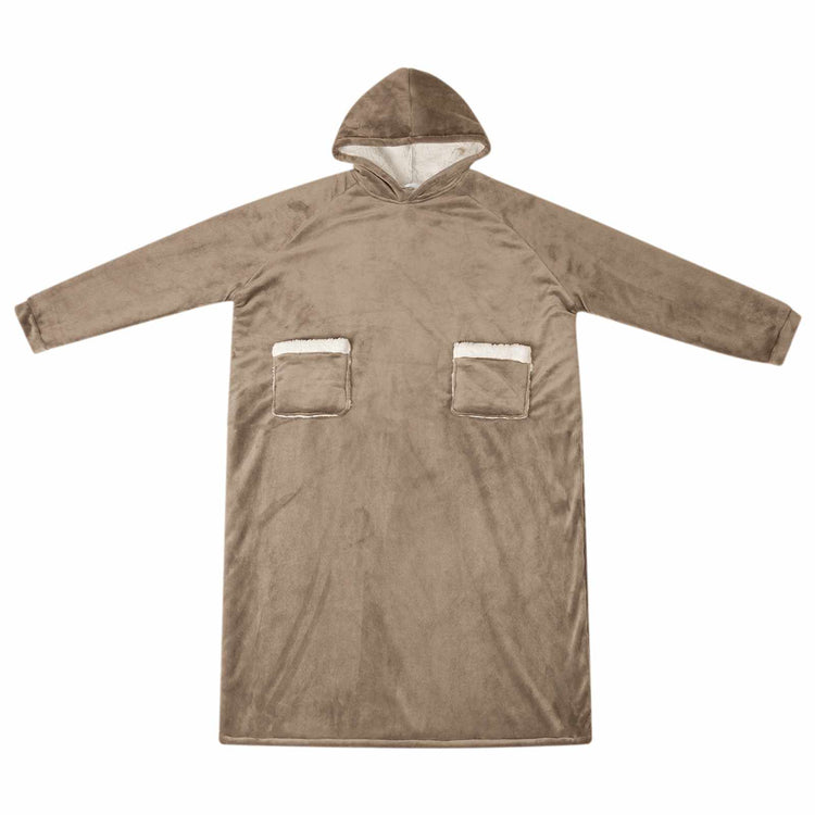 Vidaxx couverture à capuche camel avec polaire et flanelle