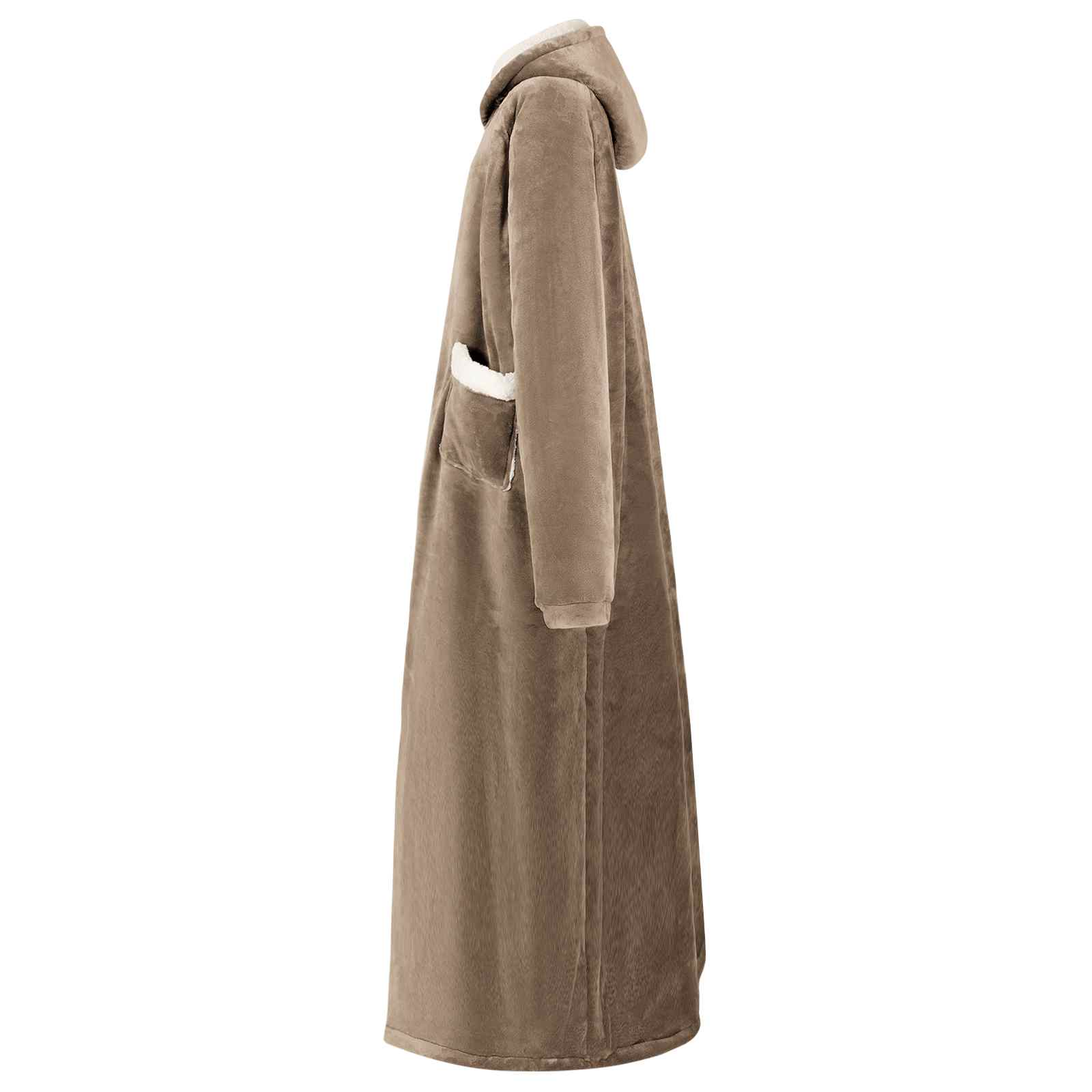 Vidaxx couverture à capuche camel avec polaire et flanelle