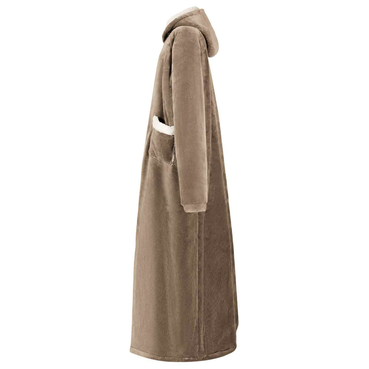 Vidaxx couverture à capuche camel avec polaire et flanelle