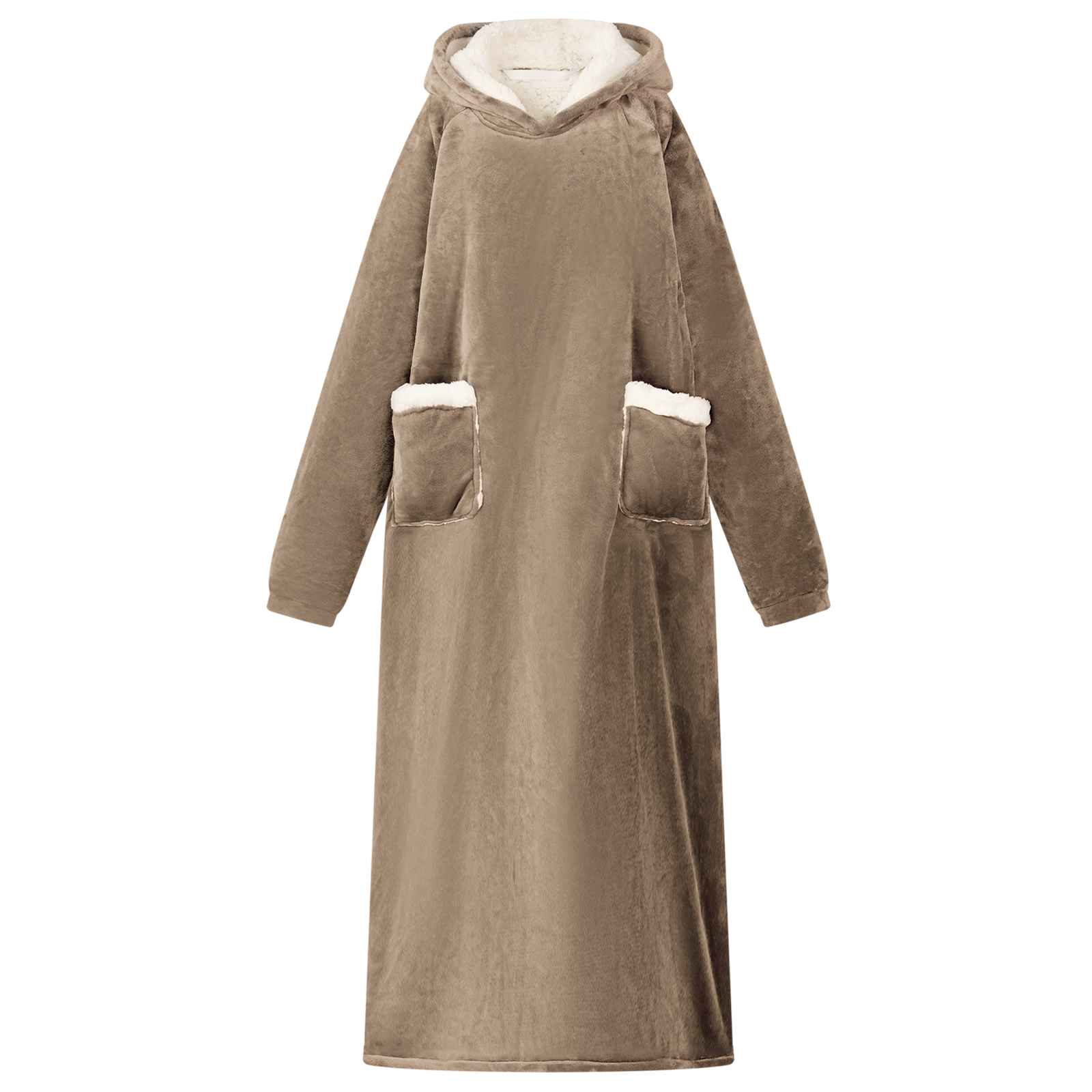 VidaXL couverture à capuche camel l polaire et flanelle